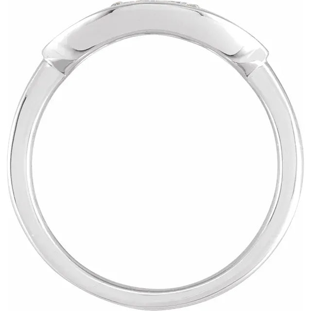 14K White Gold 1/10 CTW Natural Diamond Initial H Ring