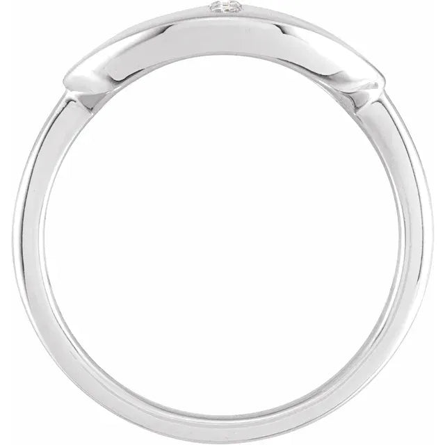 14K White Gold .04 CTW Natural Diamond Initial I Ring