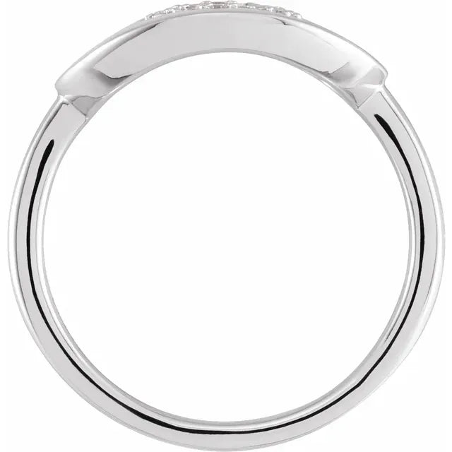 14K White Gold 1/10 CTW Natural Diamond Initial Q Ring