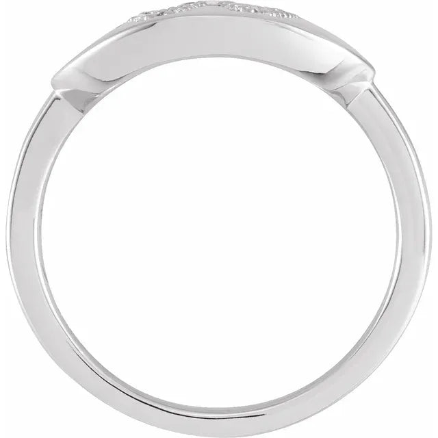 14K White Gold 1/6 CTW Natural Diamond Initial W Ring