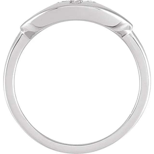 14K White Gold .06 CTW Natural Diamond Initial Y Ring