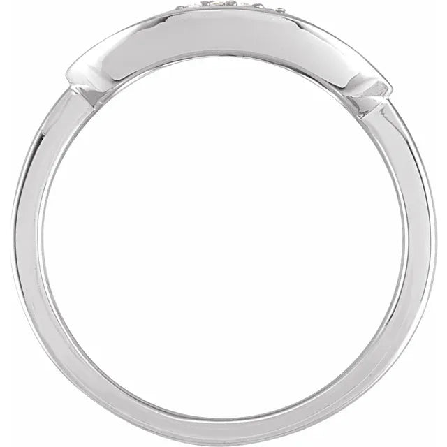 14K White Gold 1/10 CTW Natural Diamond Initial Z Ring