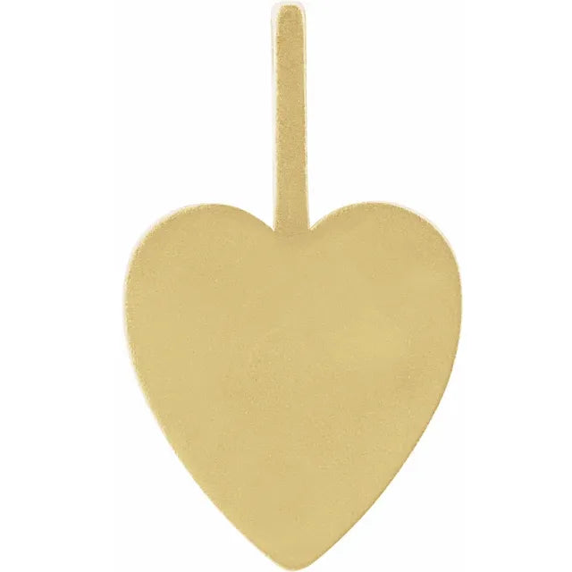 14K Yellow Gold Engravable Heart Pendant