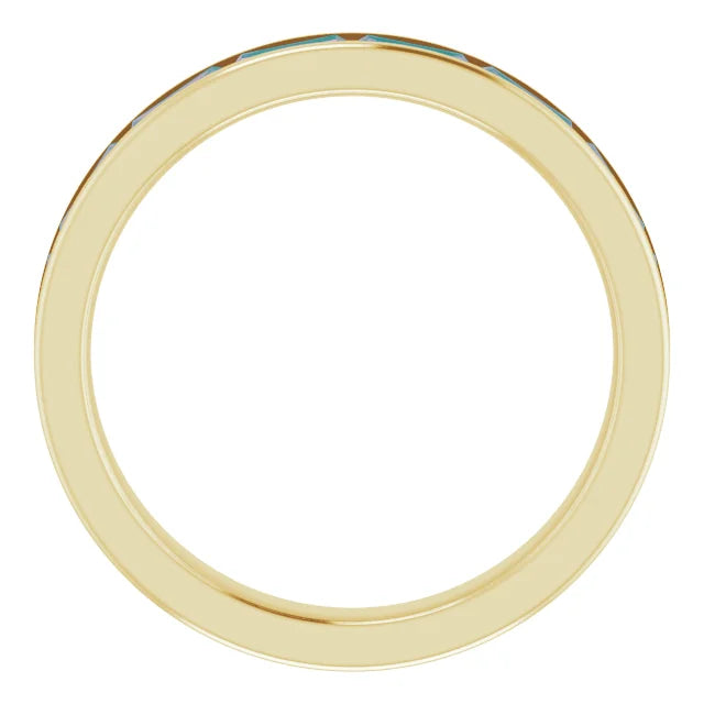 14K Yellow Gold Lab-Grown Alexandrite Stackable Ring