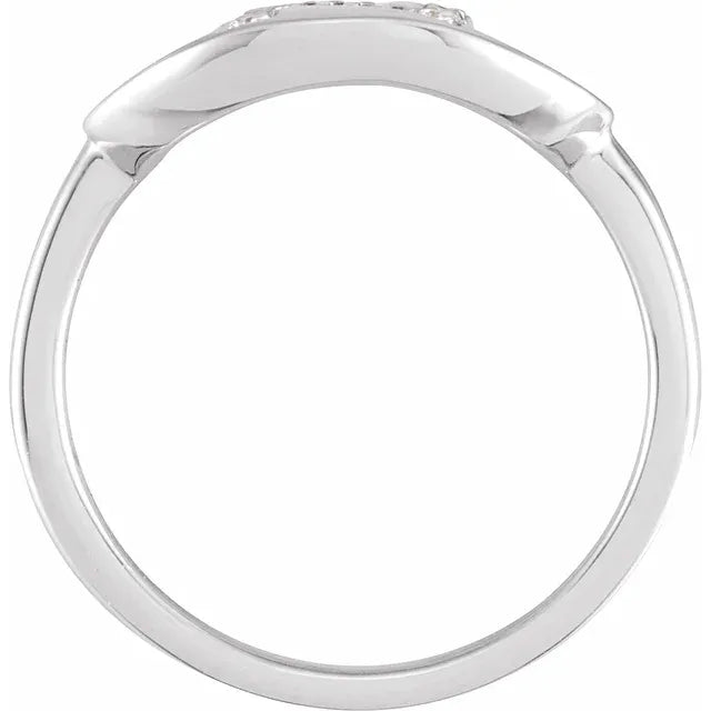 14K White Gold 1/10 CTW Natural Diamond Initial N Ring
