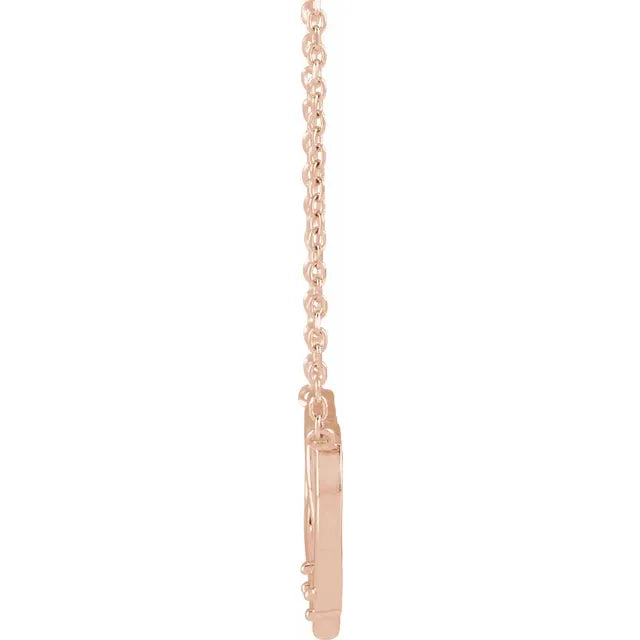 14K Rose Gold Round 1-Stone Interlocking Heart 18" Necklace