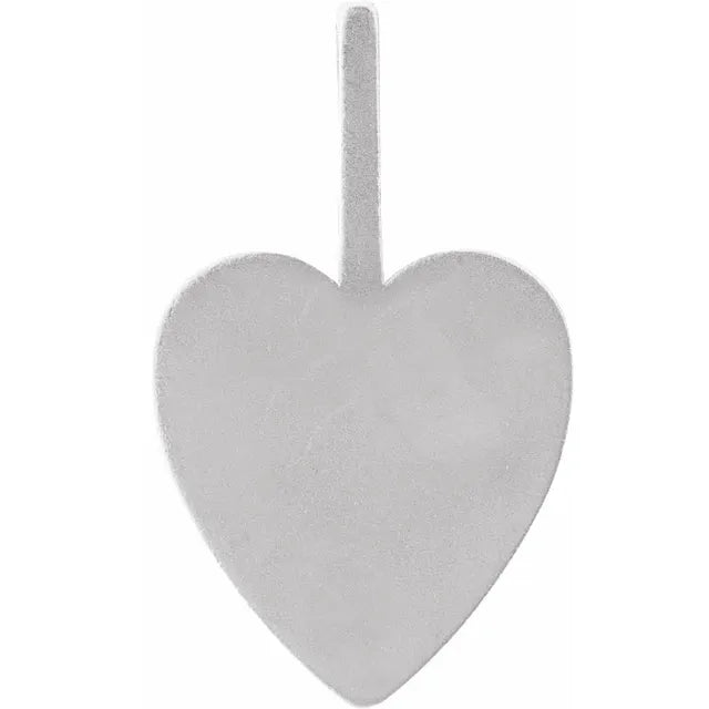 14K White Gold Engravable Heart Pendant