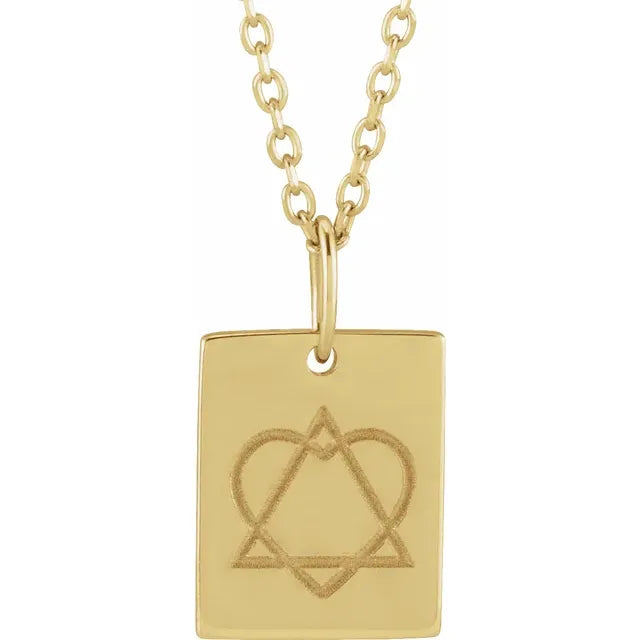 14K Yellow Gold Adoption Symbol 16-18" Necklace