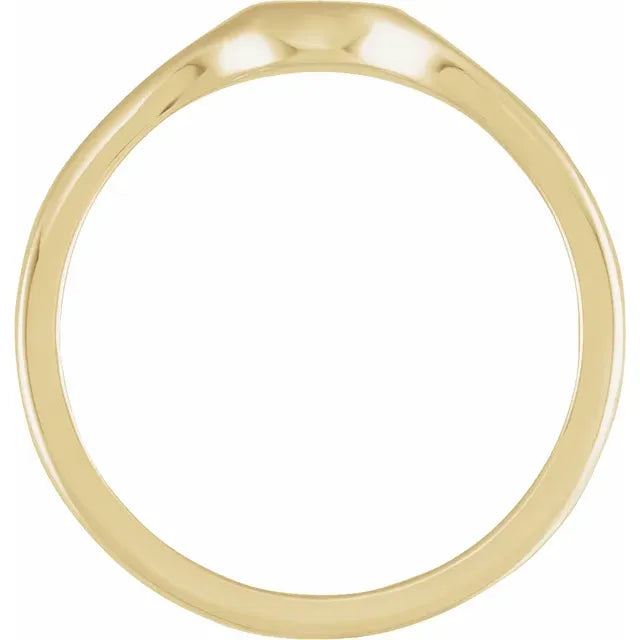 14K Yellow Gold Round Petite Signet Ring