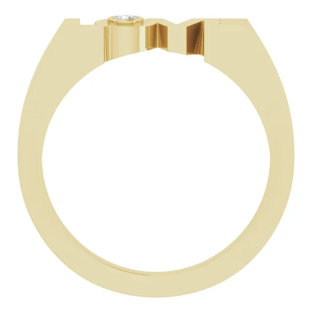 14K Yellow Gold .03 CT Natural Diamond Love Ring