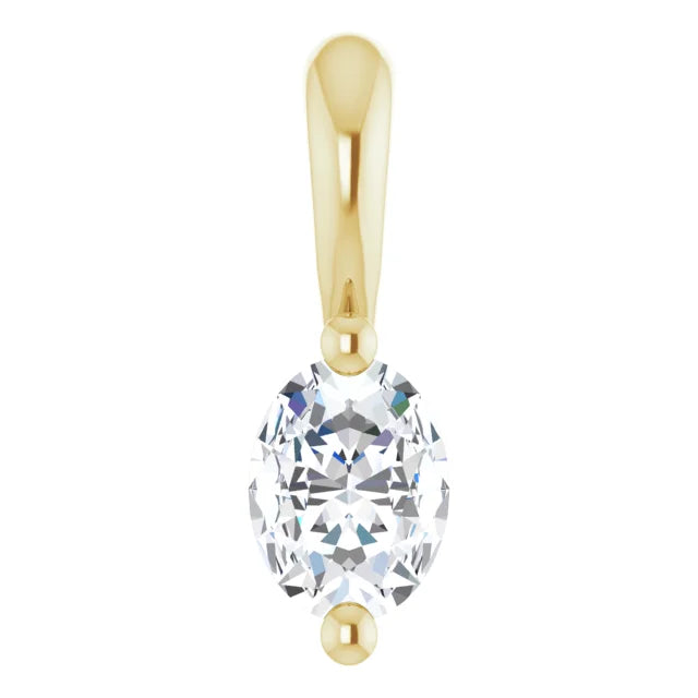 14K Yellow Gold 1/8 CT Natural Diamond Pendant