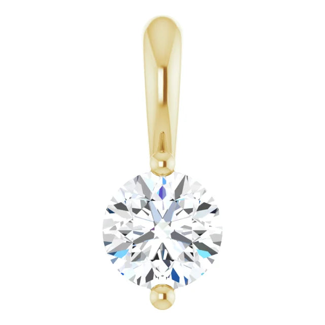 14K Yellow Gold 1/5 CT Natural Diamond Pendant