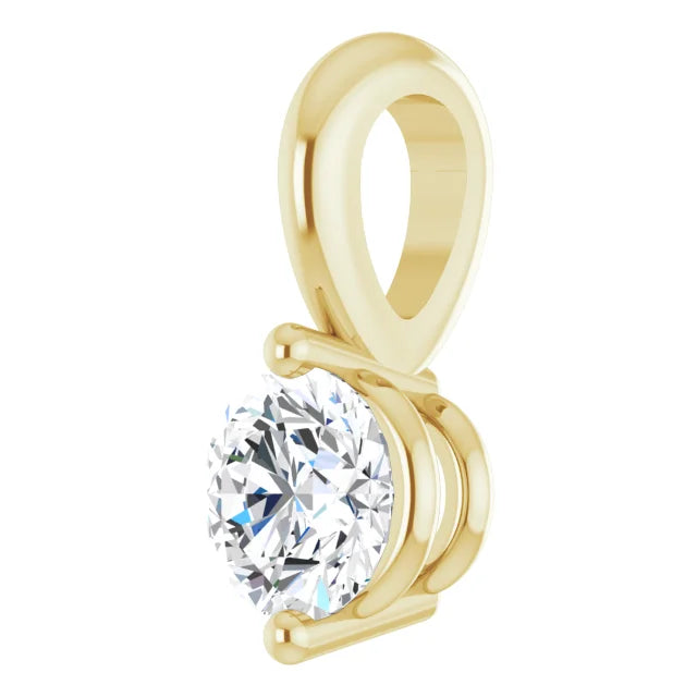 14K Yellow Gold 1/5 CT Natural Diamond Pendant