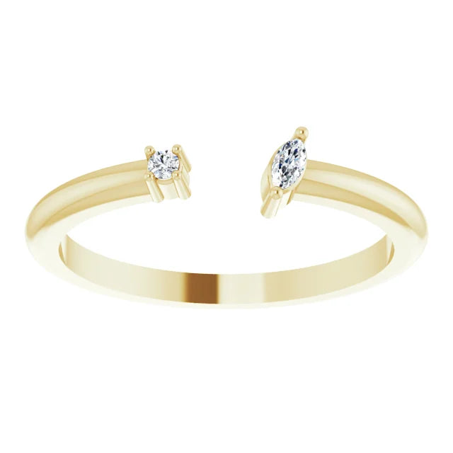 14K Yellow Gold .04 CTW Diamond Negative Space Ring