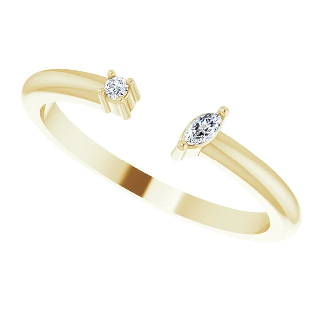 14K Yellow Gold .04 CTW Diamond Negative Space Ring