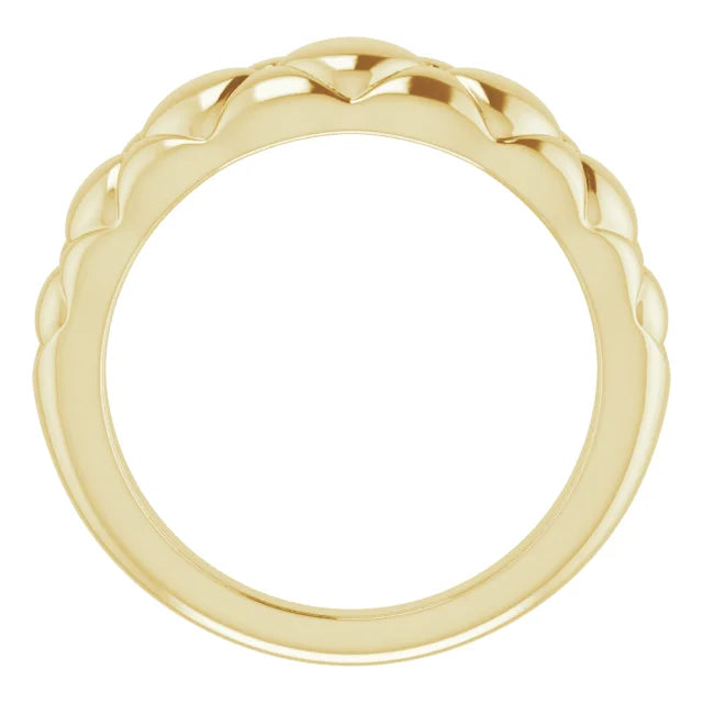 14K Yellow Gold Quilted Dome Ring