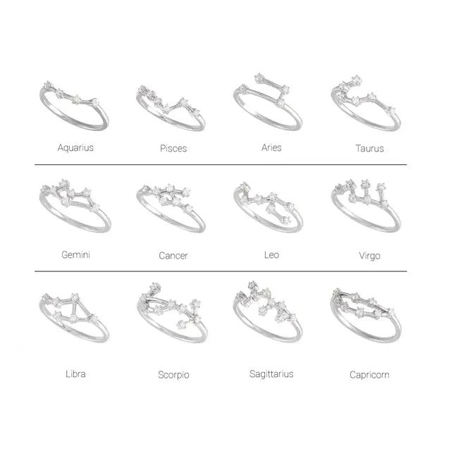 14K White Gold 1/5 CTW Natural Diamond Scorpio Constellation Ring