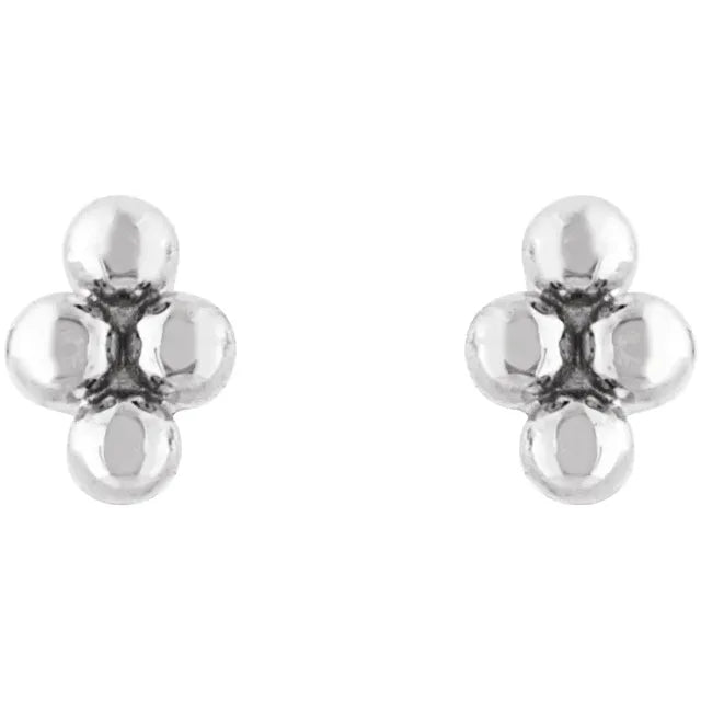 Sterling Silver Tiny Beaded Earrings