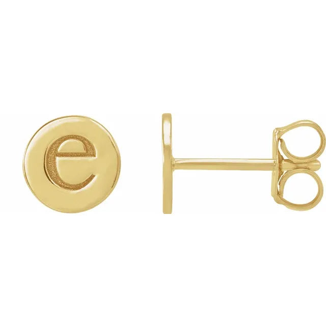 14K Yellow Gold 6.35 mm Engravable Disc Earrings