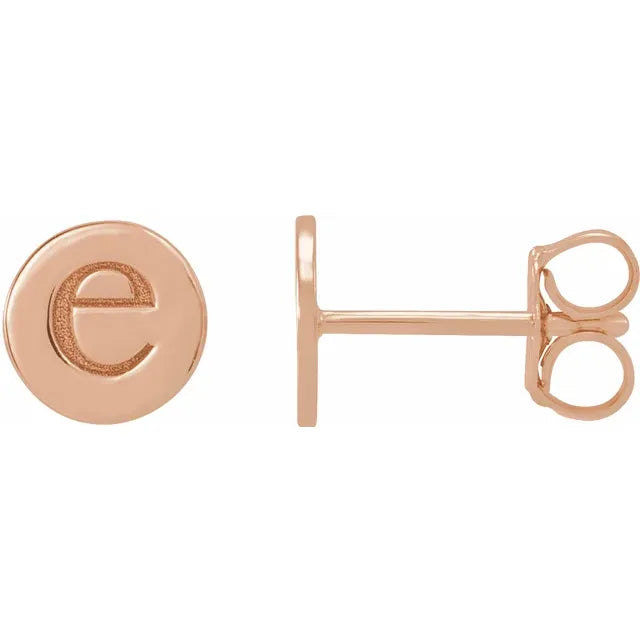14K Rose Gold 6.35 mm Engravable Disc Earrings