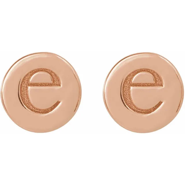 14K Rose Gold 6.35 mm Engravable Disc Earrings