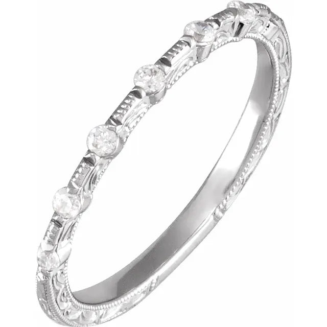 14K White Gold 1/5 CTW Natural Diamond Matching Band