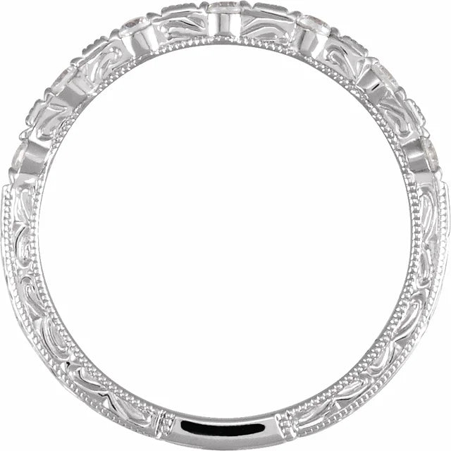 14K White Gold 1/5 CTW Natural Diamond Matching Band