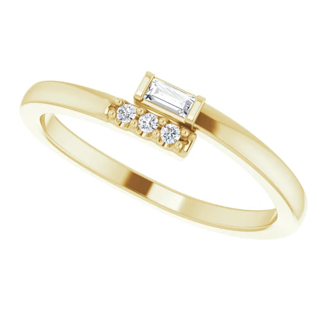 14K Yellow Gold .07 CTW Natural Diamond Stackable Ring