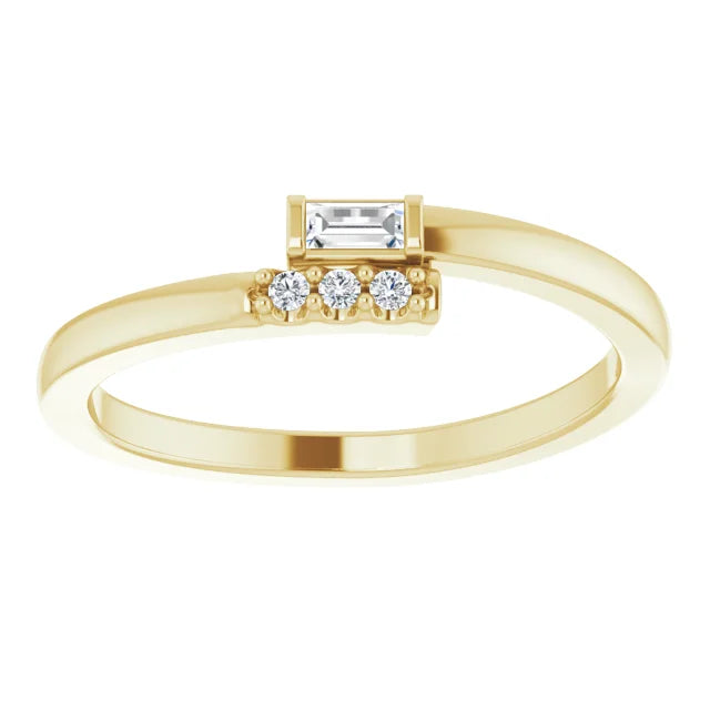 14K Yellow Gold .07 CTW Natural Diamond Stackable Ring
