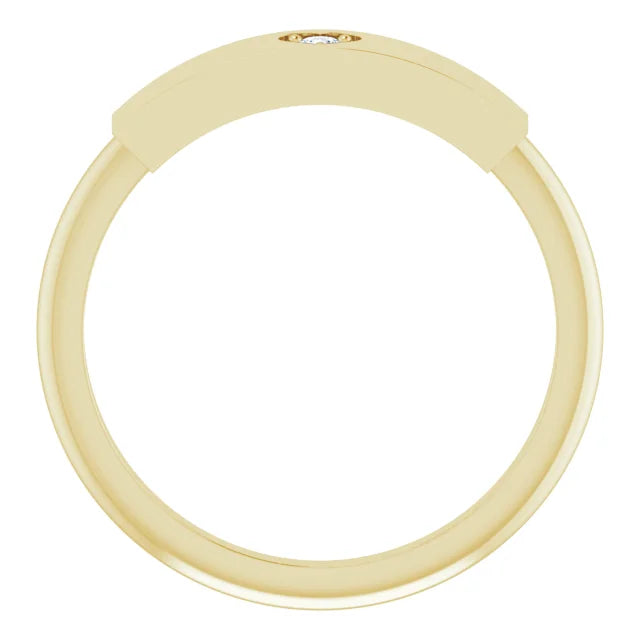 14K Yellow Gold .03 CT Natural Diamond Engravable Heart Ring