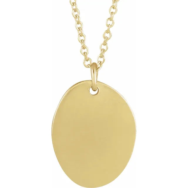 14K Yellow Gold Engravable Tiny Footprint 18" Necklace