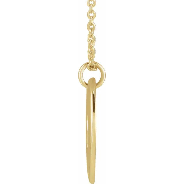 14K Yellow Gold Engravable Tiny Footprint 18" Necklace