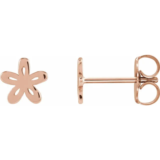 14K Rose Gold Floral-Inspired Earrings
