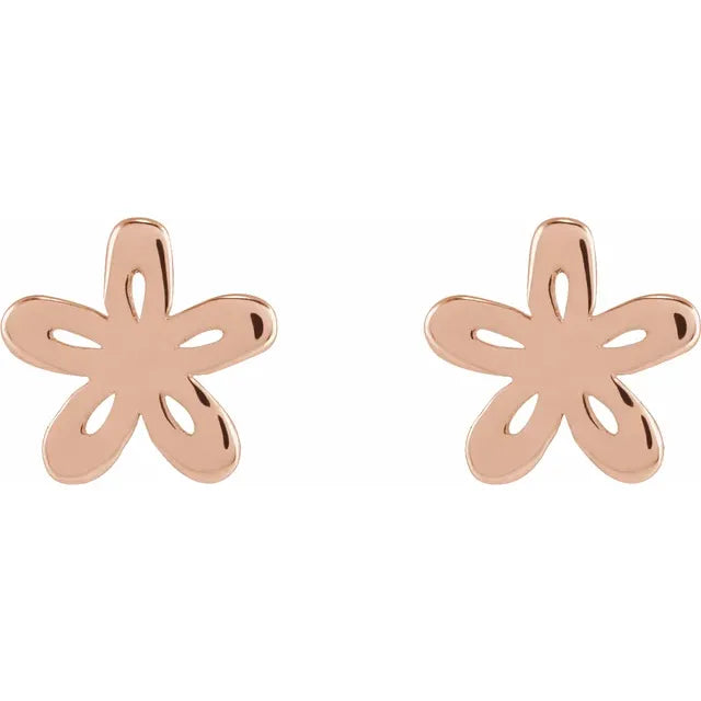 14K Rose Gold Floral-Inspired Earrings