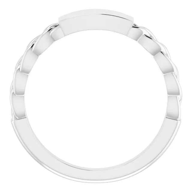 Sterling Silver Engravable Chain Link Ring