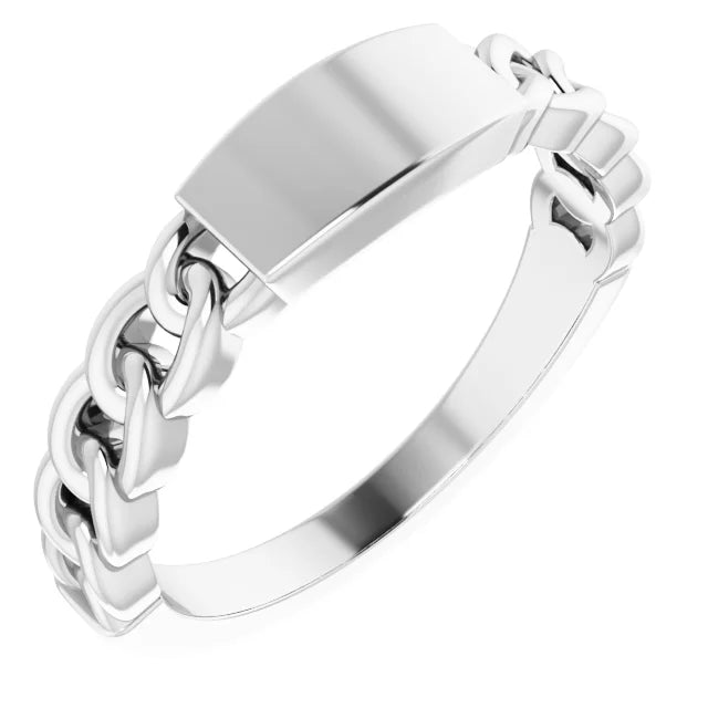 Sterling Silver Engravable Chain Link Ring