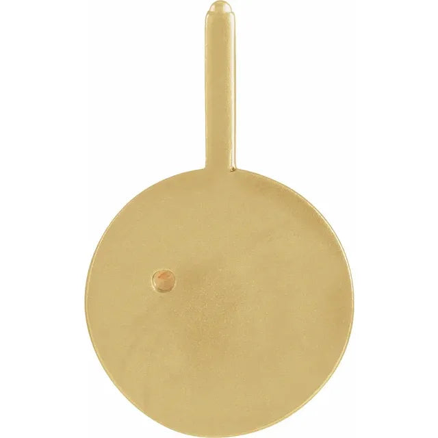 14K Yellow Gold Natural Orange Garnet & .0075 CTW Natural Diamond Virgo Charm/Pendant