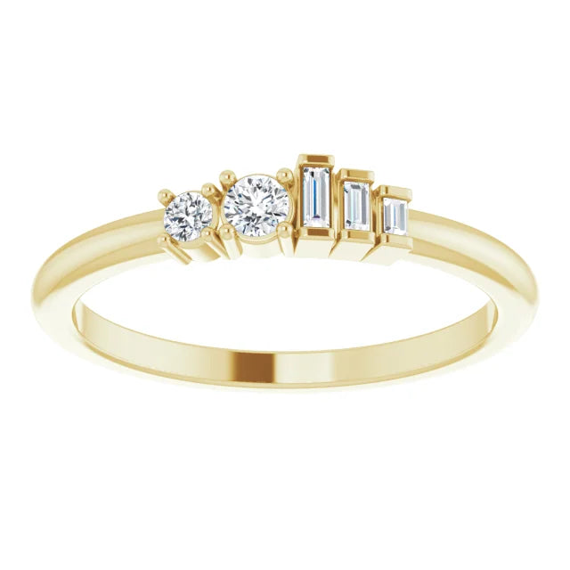 14K Yellow Gold 1/4 CTW Natural Diamond Stackable Ring