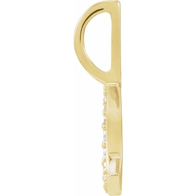 14K Yellow Gold .07 CTW Natural Diamond Crescent Moon Pendant/Charm