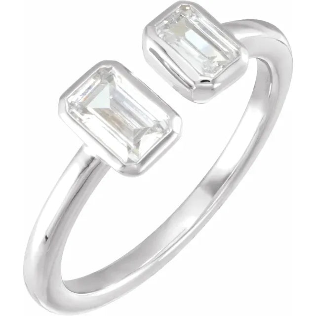 14K White Gold 1 CTW Lab-Grown Diamond Two-Stone Ring