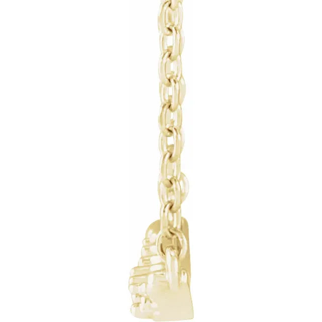 14K Yellow Gold Round 2-Stone Curved Bar Family 18" Necklace Mounting