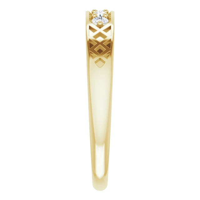 14K Yellow Gold 1/6 CTW Natural Diamond Celtic-Inspired Anniversary Band