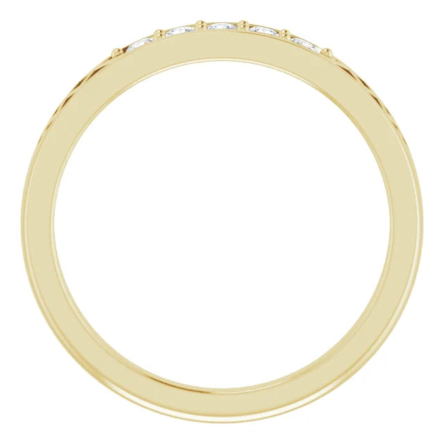 14K Yellow Gold 1/6 CTW Natural Diamond Celtic-Inspired Anniversary Band