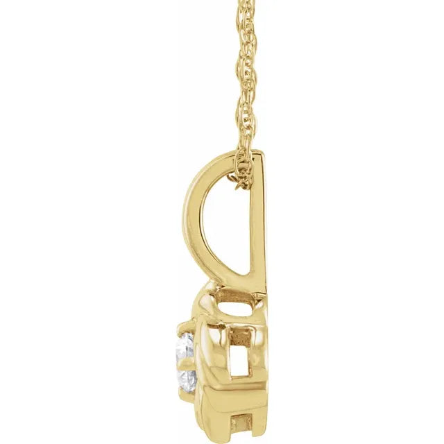 14K Yellow Gold 1/6 CT Natural Diamond Knot 18" Necklace