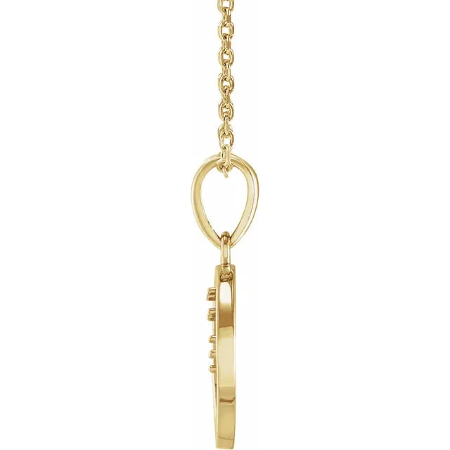 14K Yellow Gold Round 2-Stone Family Tree 16-18" Necklace Mounting