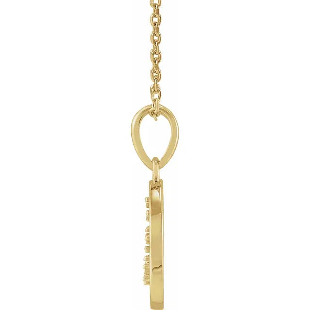 14K Yellow Gold Round 5-Stone Family Tree 16-18" Necklace Mounting