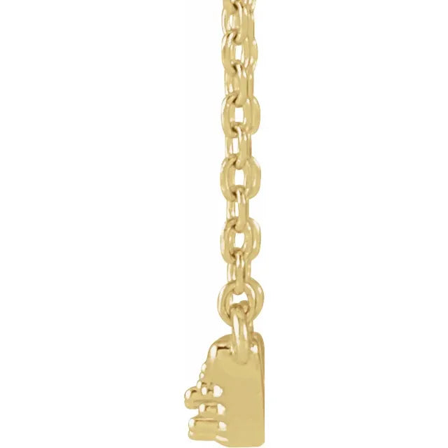 14K Yellow Gold Round 5-Stone Curved Bar Family 18" Necklace Mounting
