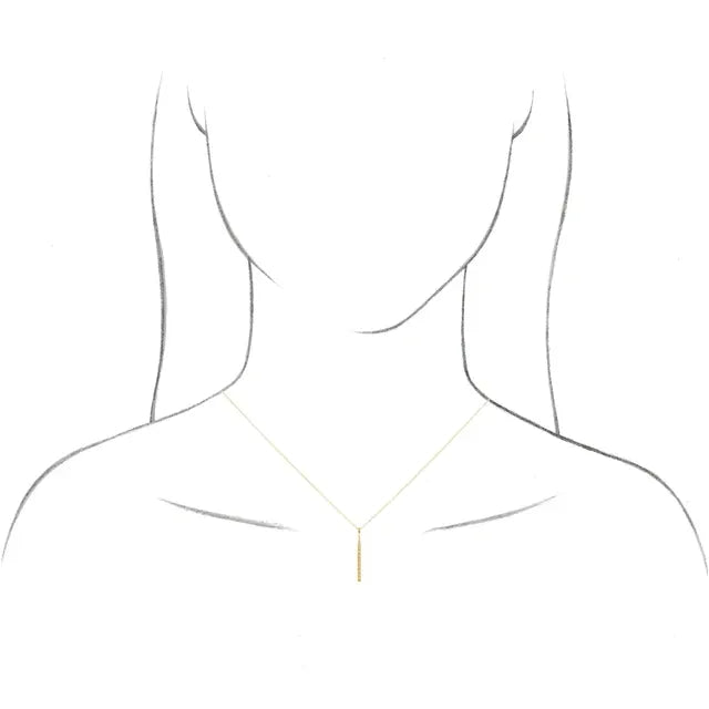 14K Yellow Gold 1/6 CTW Natural Diamond Vertical Bar 16-18" Necklace