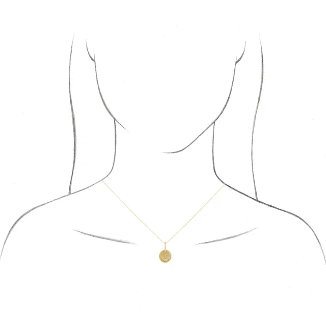 14K Yellow Gold Natural Orange Garnet & .0075 CTW Natural Diamond Virgo Charm/Pendant
