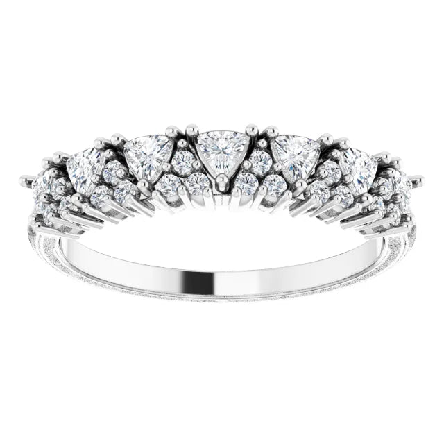 14K White Gold 1/2 CTW Natural Diamond Anniversary Band